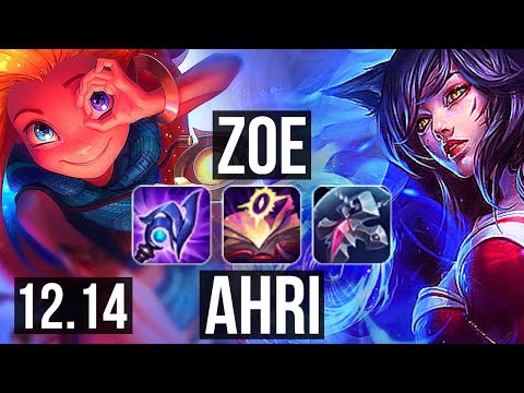 ZOE vs AHRI (MID) | 11/0/8, 74% winrate, Legendary | KR Grandmaster | 12.14