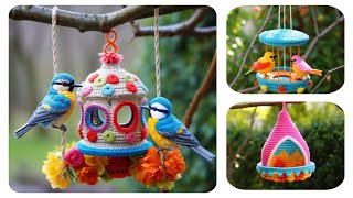 Beautiful crochet ideas birds feeder! AIBestCrochet