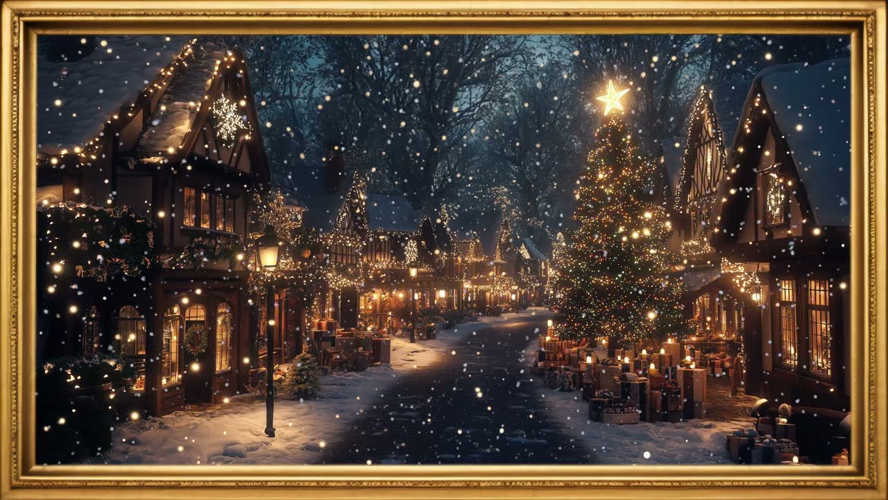 A Stroll Through the Enchanted Christmas Village | 4K Frame TV Screensaver | Wallpaper for TV