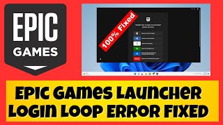 Epic Games Launcher Login Loop Error FIXED✅ 2023 Windows 11 / 10