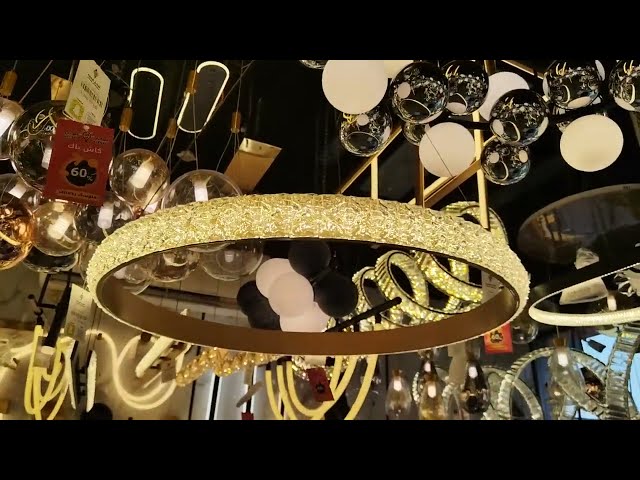 نجفة ليد مودرن اسود 80 / 60 سم