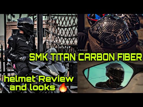 SMK TITAN CARBON FIBER HELMET Review 🔥 Sexy Looking ♥️