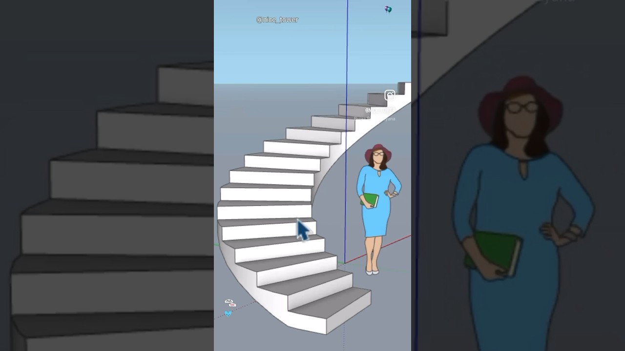 The fastest way to Create a “Spiral Staircase” in sketchUp using the “True Bend” plugin! #sketchup
