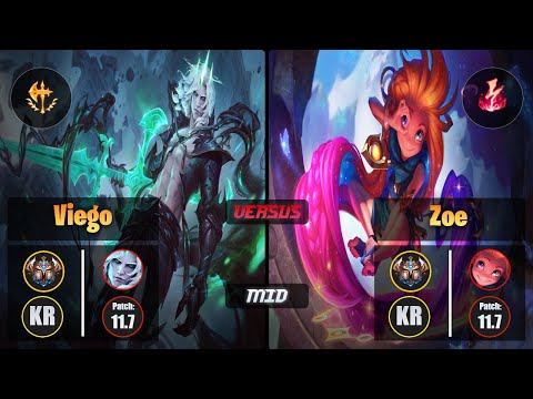 Challenger VIEGO [Conqueror] (Mid) VS  ZOE - Challenger KR Patch 11.7