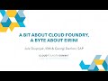 A Bit About Cloud Foundry A Byte About Eirini Julz Skupnjak IBM Georgi Dankov SAP