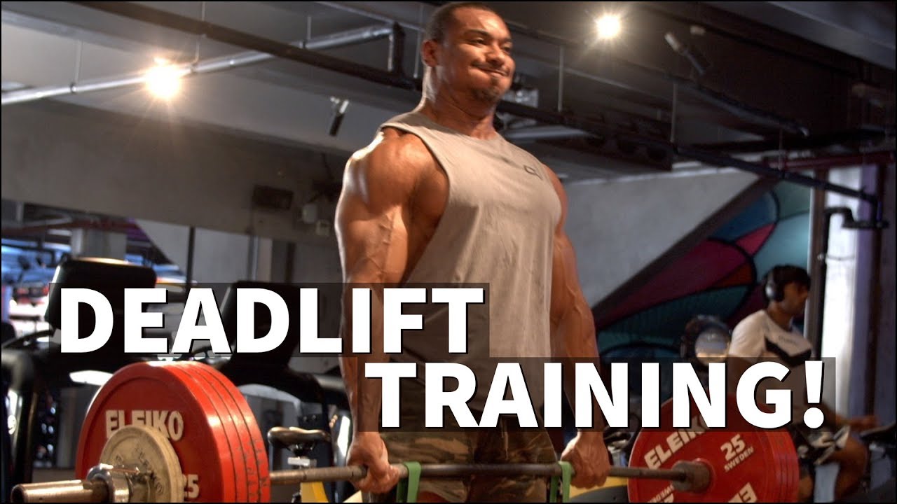 Larry Wheels performing a heavy deadlift session