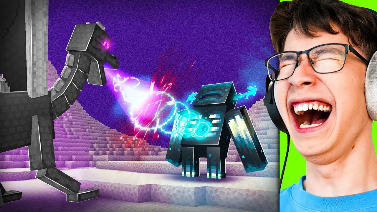 Reacting to WARDEN vs ENDER DRAGON! (Funny Animation)