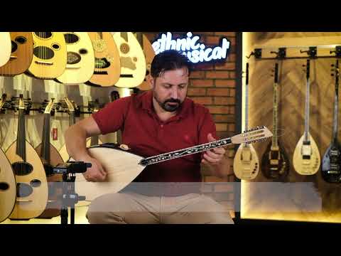 Short Saz Turkish Baglama with built-in Equalize, Walnut wood & Guitar pegs image 11