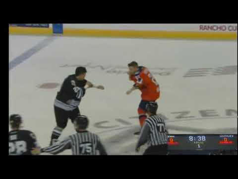 ECHL fight - Danick Paquette vs Norm Ezekiel 12/12/14