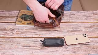 Чудова чоловіча сумка з натуральної шкіри 21279 Vintage коричнева
