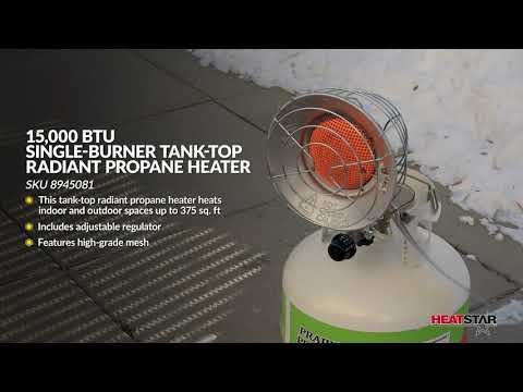 15,000 BTU Single-Burner Tank-Top Radiant Propane Heater - 8945081