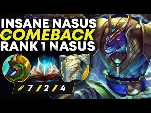 Insane Comeback vs Fiora from 0/2 to 7/2! Rank 1 Nasus | Carnarius | League of Legends