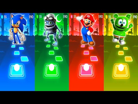 Sonic VS Crazy Frog VS Mario VS Gummy Bear - Tiles Hop EDM Rush