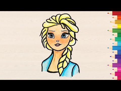 How to draw Elsa from frozen 2 (2019) for kids easy...