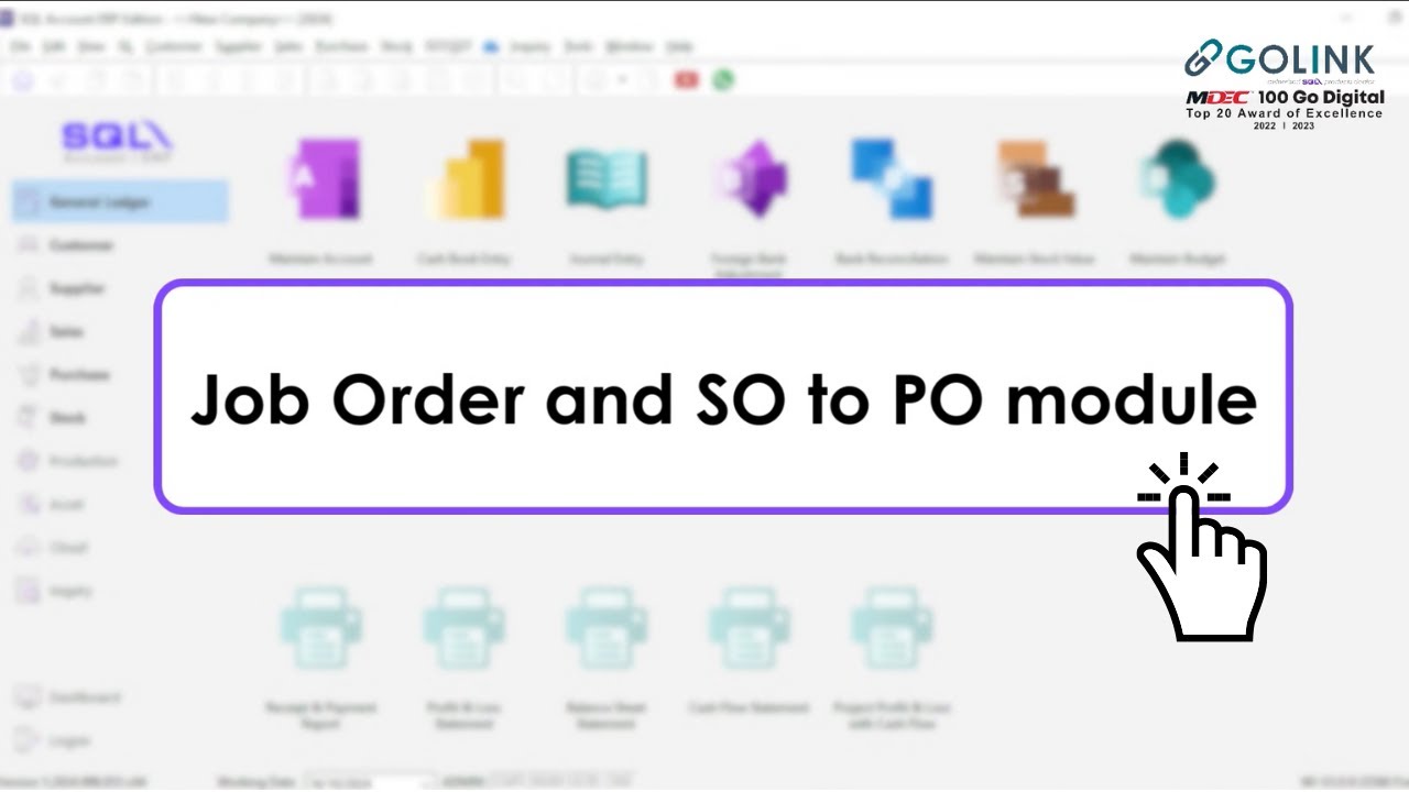 SQL Account | Job Order and SO to PO Module
