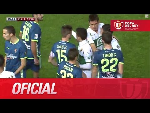 Patada de Herrera y tángana en el Elche CF - Real Valladolid Copa del Rey