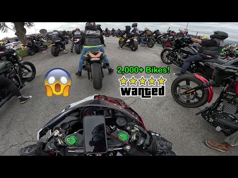 Taking My Ninja H2 To The Biggest Bike Meet 2,000+ Bikes! *Cops Brought Helicopter!*