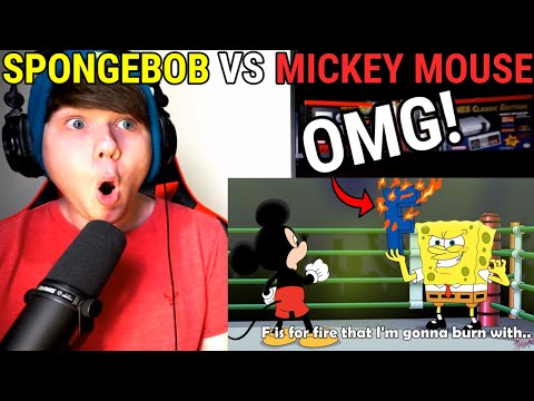 Reacting To Spongebob vs Mickey Mouse Remastered - Cartoon Beatbox Battles