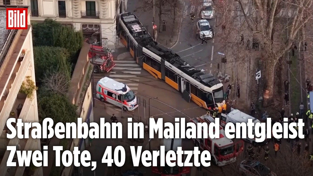 Straßenbahn in Mailand entgleist: Zwei Tote und dutzende Verletzte
