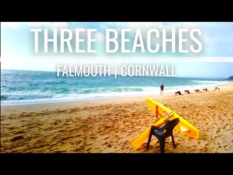 3 Beaches | 2 km 1 mile Virtual Run Walk with Music | Treadmill Workout Scenery | Falmouth Cornwall