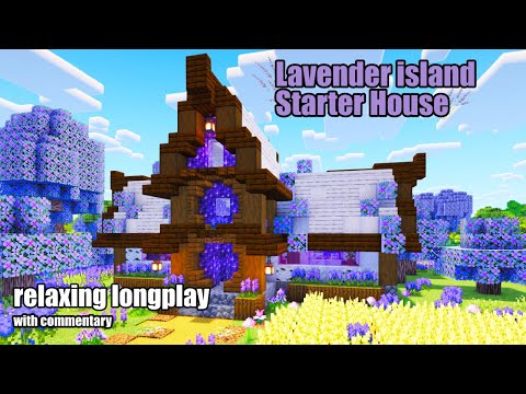 Relaxing Minecraft Longplay 🌿Lavender Island Starter House (with Commentary)