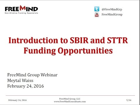 Introduction to SBIR and STTR Funding Opportunities