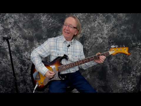 Video Demo 1967 Avalon AV-2 Shaggs Double Pickup Bass Guitar Pro Setup Original Hard Shell Case image 15