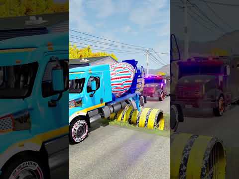 BeamNG.drive Truck vs Pipe Culvert Spintires Mudrunner Eps 209