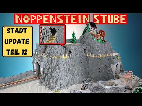 Meine Noppenstein Lego Stadt Teil 12 | Der Weg durch den Berg und etwas Sandstrand am Hafen entsteht