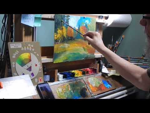 Oil Painting Landscape of Forest Hillside TomFisherArt ep134