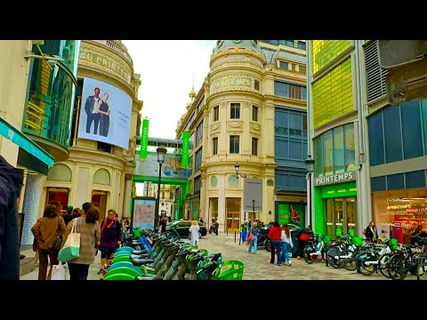 FRANCE 🇫🇷 PARIS WALK HDR TOUR Gare Paris Saint-Lazare 2024 APRIL spring solotraveler 4k ultra HD60