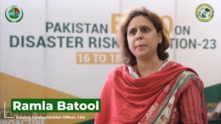 Ms. Ramla Batool (Country Communication Officer) from Catholic Relief Services