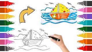 How to Draw a Boat Step by Step | Easy Drawing for Kids⛵