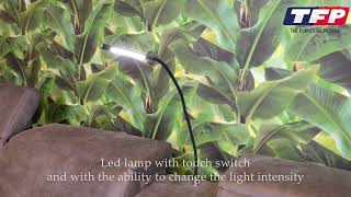 2 SEATER LEATHER/FABRIC SOFA WITH CHAISE, RECLINER AND CONSOLE - FREESIA | The Furniture People