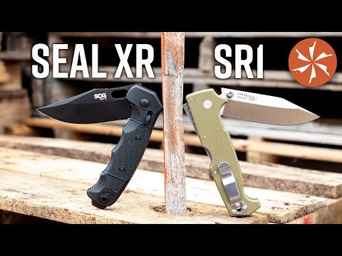 Cold Steel SR1 Vs. SOG SEAL XR - Tactical Folder Throwdown at KnifeCenter.com