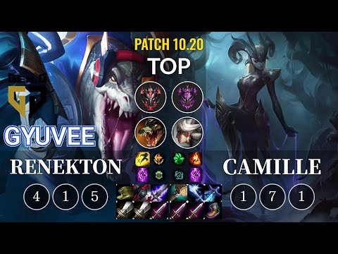GEN gyuvee Renekton vs Camille Top - KR Patch 10.20