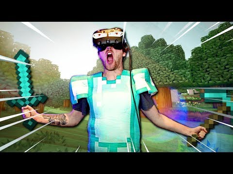 minecraft in VR with diamond armor (cringe included)