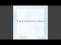 I won't forget these tears.