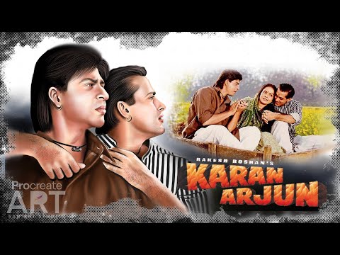 KARAN ARJUN | Shahrukh Khan | Salman Khan | Rakhee Gulzar | Amrish Puri | Drawing