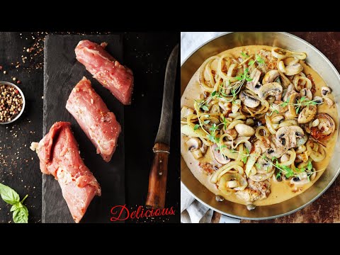 Pork Tenderloin with Mushrooms, Bacon and Sauteed Onions!