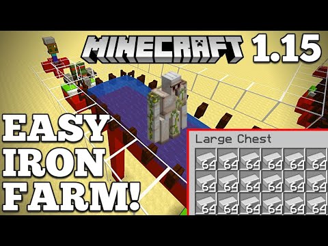 Minecraft 1.15 Iron Farm - NEW AND EASY!