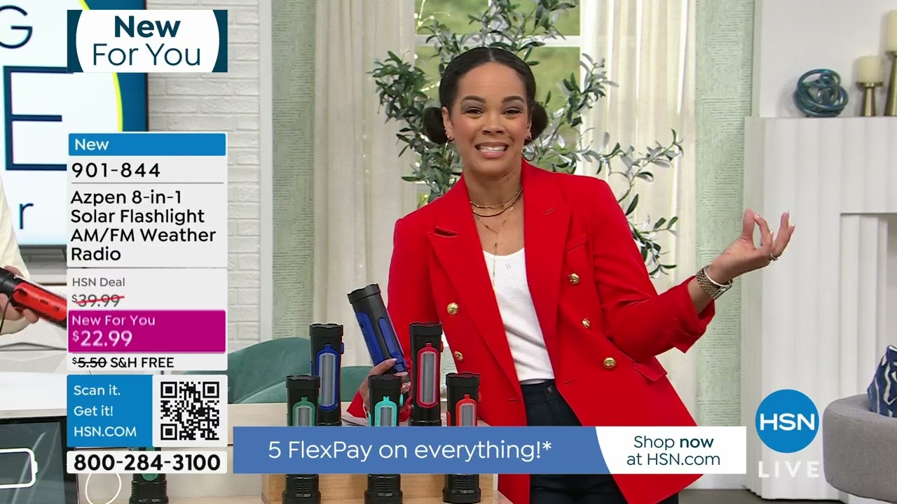 Azpen 8in1 Solar Flashlight, AM/FM Weather Radio   Power...