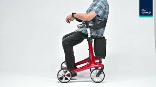 Karbónové chodítko FUTURO červené, 5,3 kg, nosnosť 150 kg