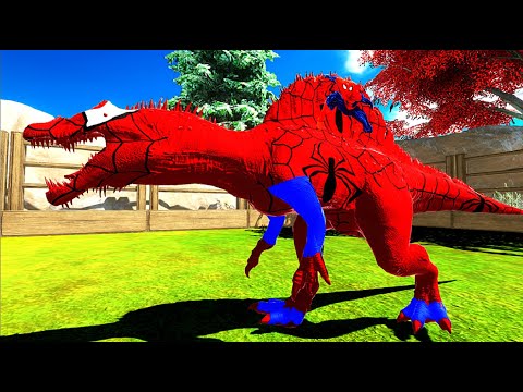 Spiderman Spinosaurus Vs All DeathRUN ♦ Animal Revolt Battle Simulator ♦