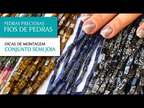 Fios de Pedras Indianas Naturais para Montagem de Semi Joias - Pedra Mística