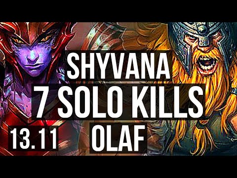 SHYVANA vs OLAF (TOP) | 7 solo kills | KR Master | 13.11