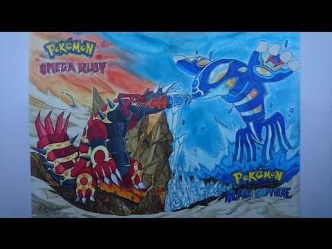 Drawing Primal Groudon and Primal Kyogre - Time Lapse ...