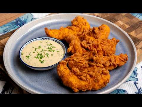 Resepi Chicken Tenders Homemade Dengan Creamy Garlic Sauce