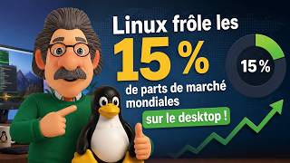 Linux frôle les 15 % de parts de marché mondiales sur le desktop !