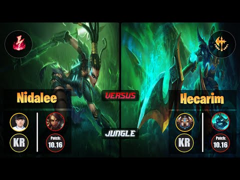 Canyon NIDALEE (Jungle) [Electrocute] VS HECARIM - Challenger KR Patch 10.16